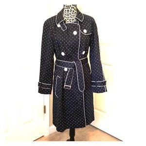 Bandolino Vintage Polka Dot Trench Coat